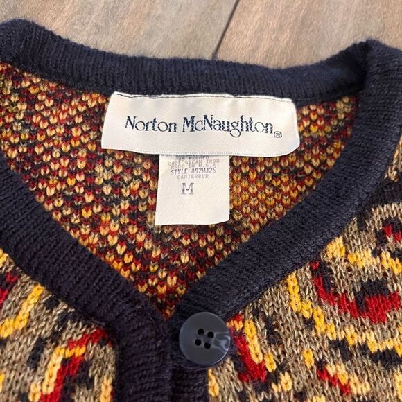 Norton McNaughton Blue Pattern Casual Sweater Women Medium - Picture 3 of 4